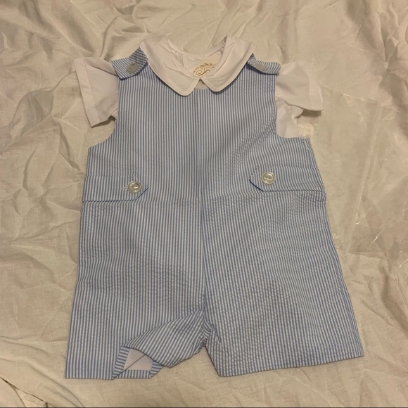 TBBC buckhead blue seersucker jon jon and white collared...